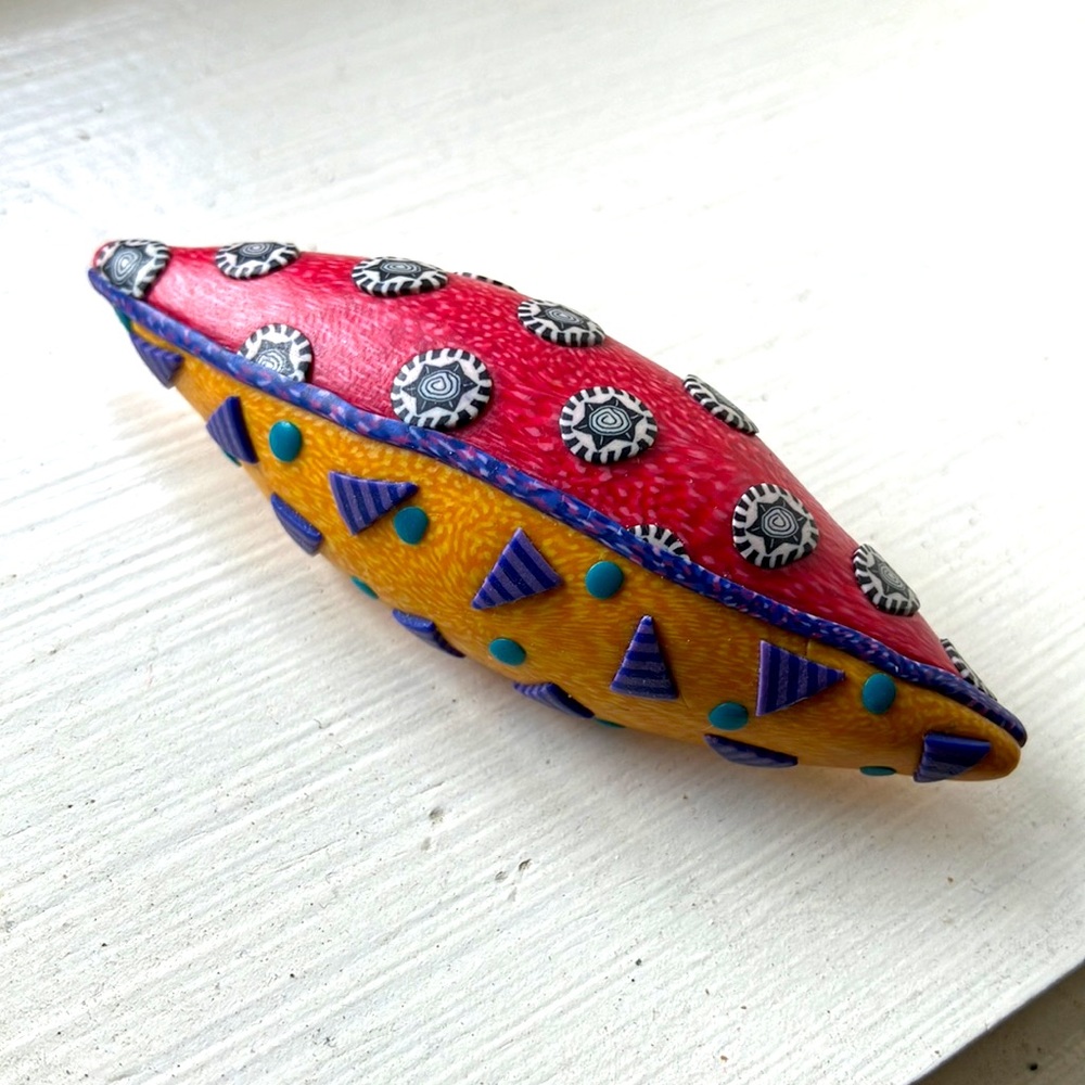 Artsy Fun Colorful Pattern Brooch Pin - Picture 2 of 8